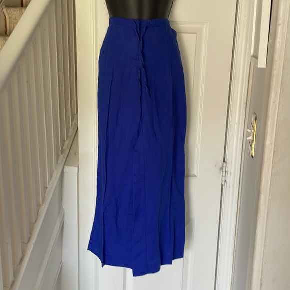 Derek Heart Blue Linen Blend Pants - Picture 1 of 3